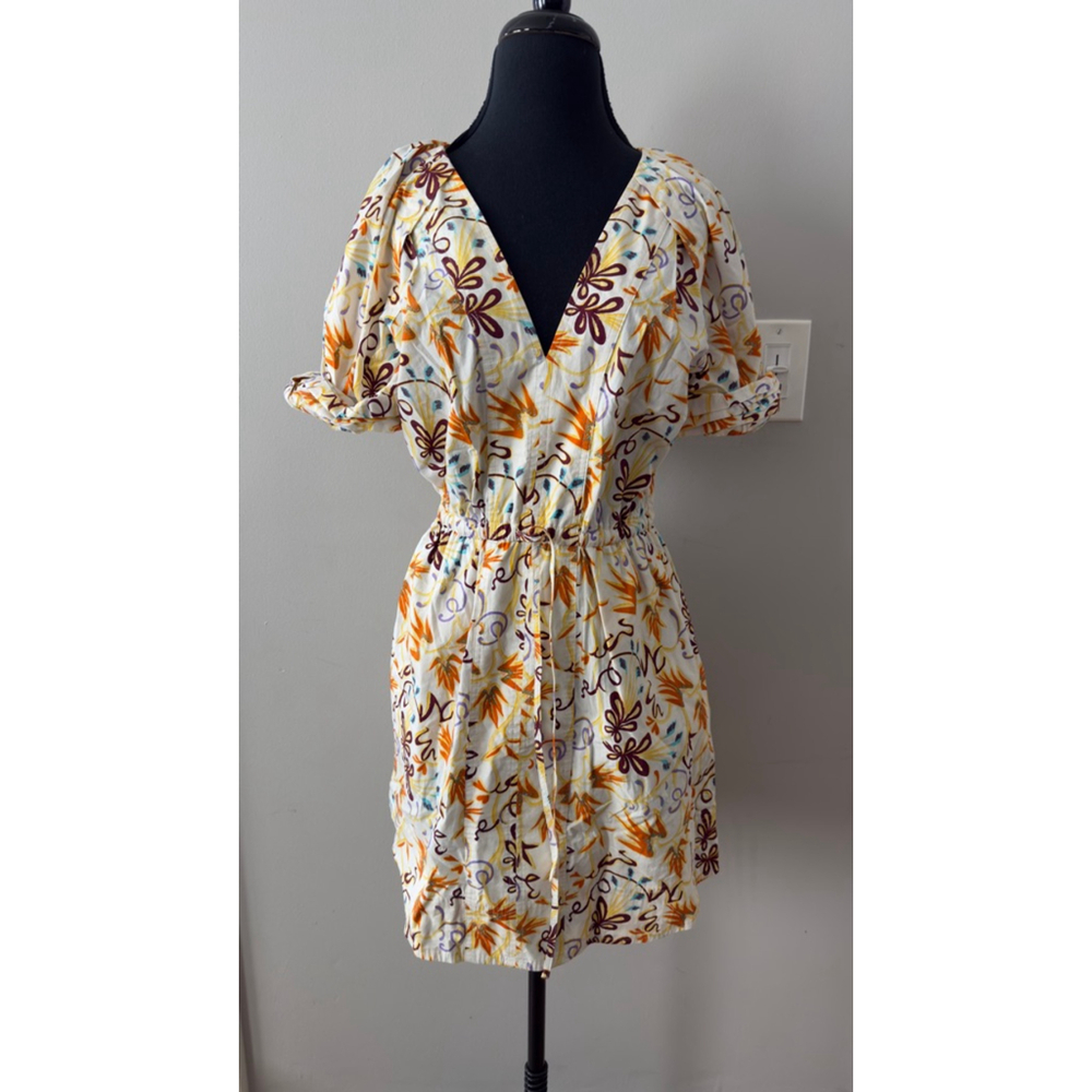 Women's A.L.C. Mia dress White Orange Floral Mini Dress Size 4 - Picture 4 of 11